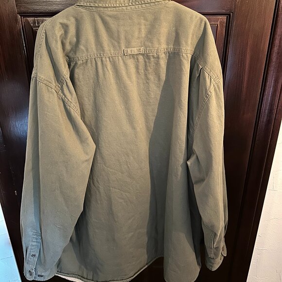 Vintage Levi's Sherpa Lined Shirt Jacket 3XL Men's Olive - Picture 2 of 7